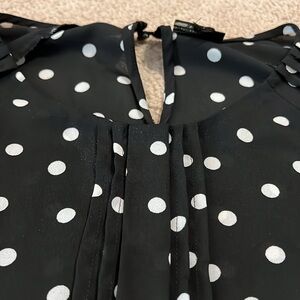 Worthington women’s black and white polka dot blouse size XL